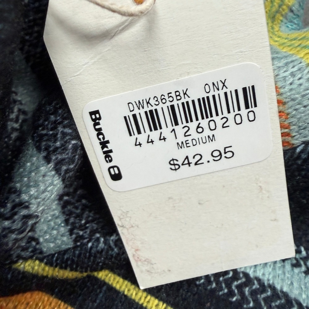Departwest Hoodie Mens Medium Black Orange Striped Baja Quarter Zip DWK365BK - Picture 4 of 9